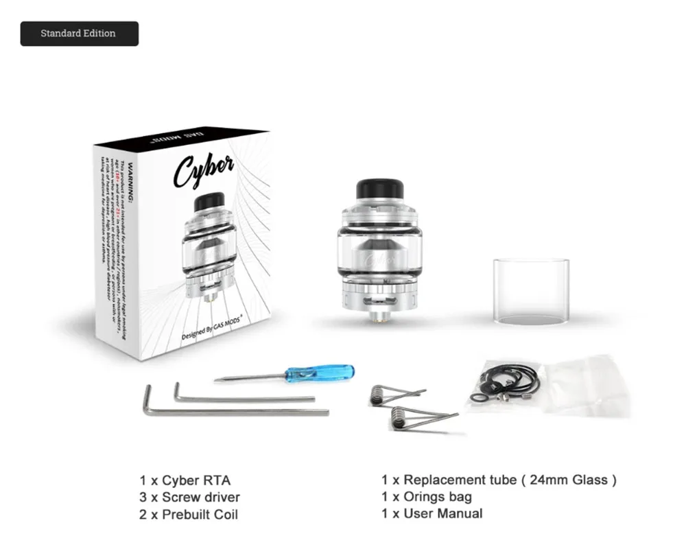 Атомайзер для электронной сигареты с резьбой 510 2 вида впуска воздуха |