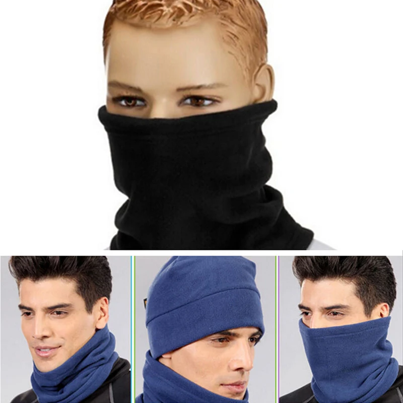 

Winter Unisex 4 In 1 Women Men Sports Thermal Fleece Scarf Helmet Neck Warmer Camping Hiking Cycling Face Mask Beanie Hats