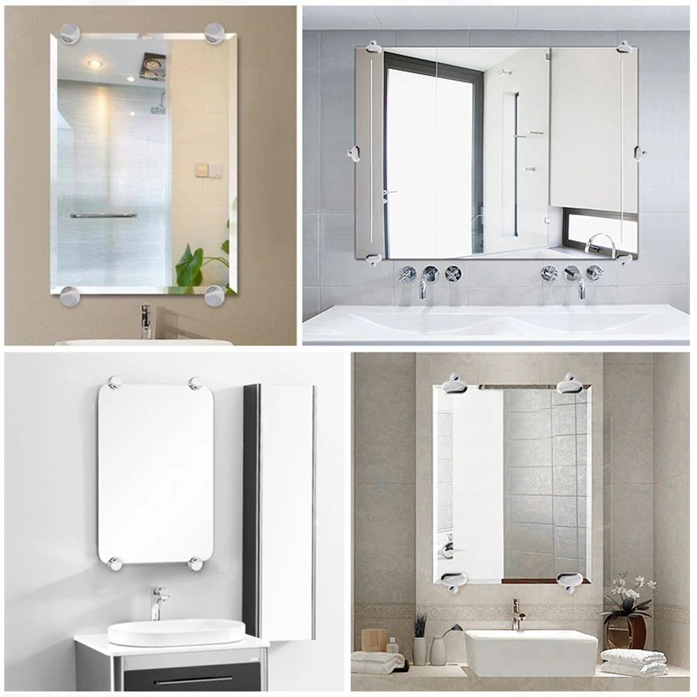 4 шт. стеклянный зажим аксессуары для ванной комнаты зеркала фиксирующие