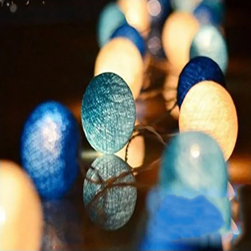 Светодиодная светильник рлянда с хлопковыми шариками уличная гирлянда для