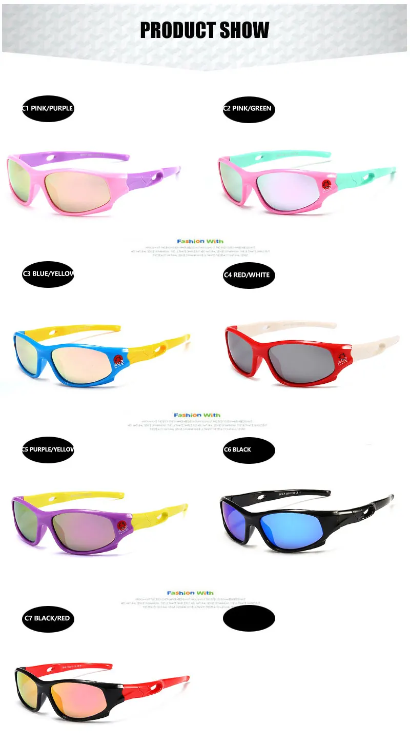 

Sport Sunglasses Kids Polarized Children Sun glasses Girl Boy Outdoor Eyeglasses Flexible Spectacles UV400 Oculos