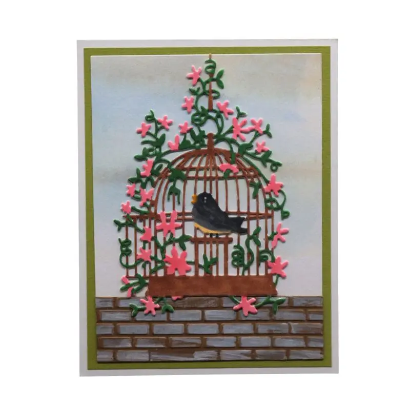 Металлический трафарет в виде птичьей клетки сделай сам скрапбукинг альбом