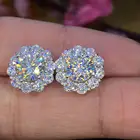 Серьги с круглым муассанитом из поэзии еврейского магазина, Ювелирное Украшение с бриллиантами на 2,00 карата, прошли испытание, Ювелирное Украшение для девушки