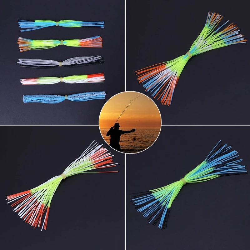 40 шт./Нитки рыболовные юбки силиконовая резина джиг приманка в виде кальмара