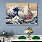 Постер Волна канагава, игровой постер, настенные художественные принты, домашний декор, холст, уникальный подарок, плавающая рамка
