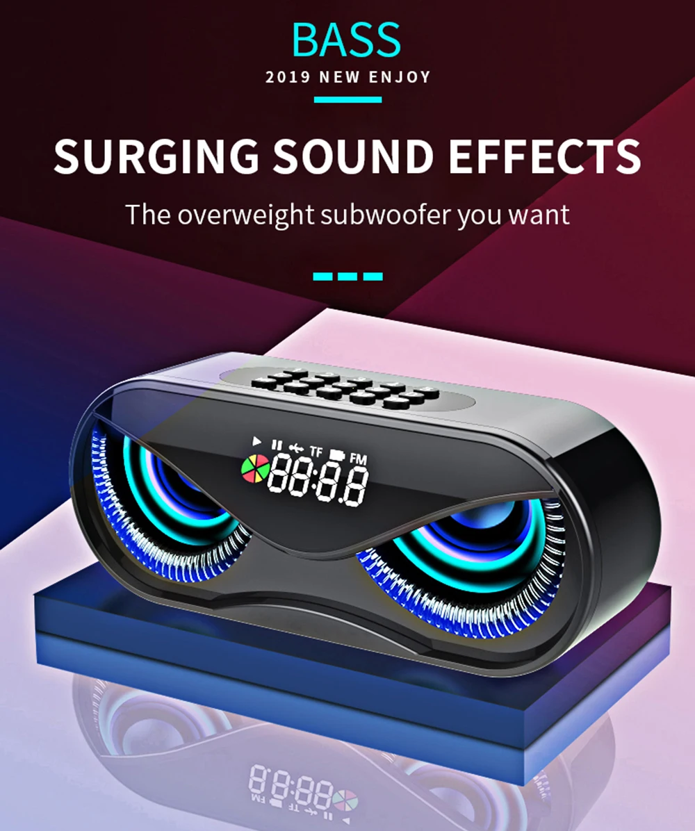Bluetooth-Колонка M6 Беспроводная со светодиодной подсветкой и FM-радио | Электроника