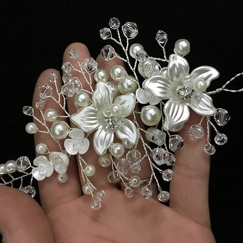 

1pcs Handmade Decoration Bride Headband Pearl Floral Jewelry Women Wedding Hair Band Fashion