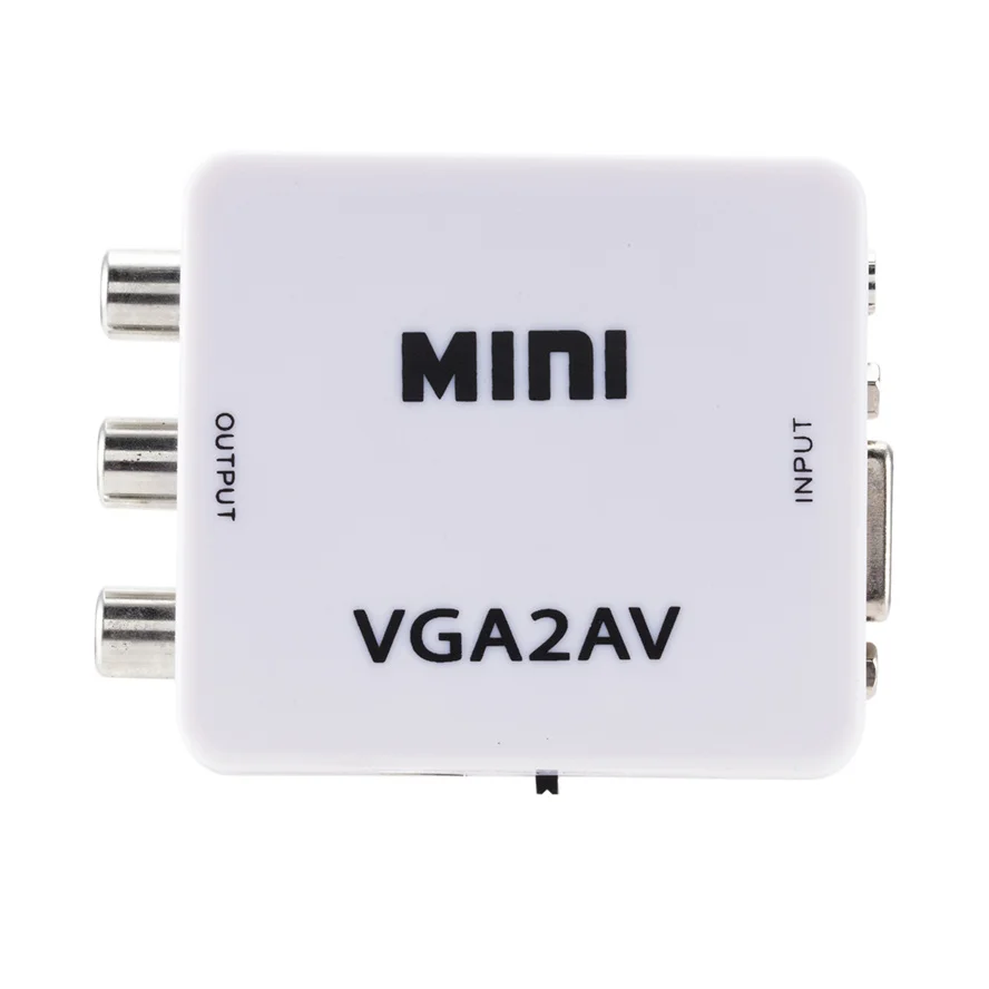 Мини-конвертер Grwibeou VGA в AV конвертер VGA2AV с 3 5 мм аудио RCA видео для ПК на ТВ HD