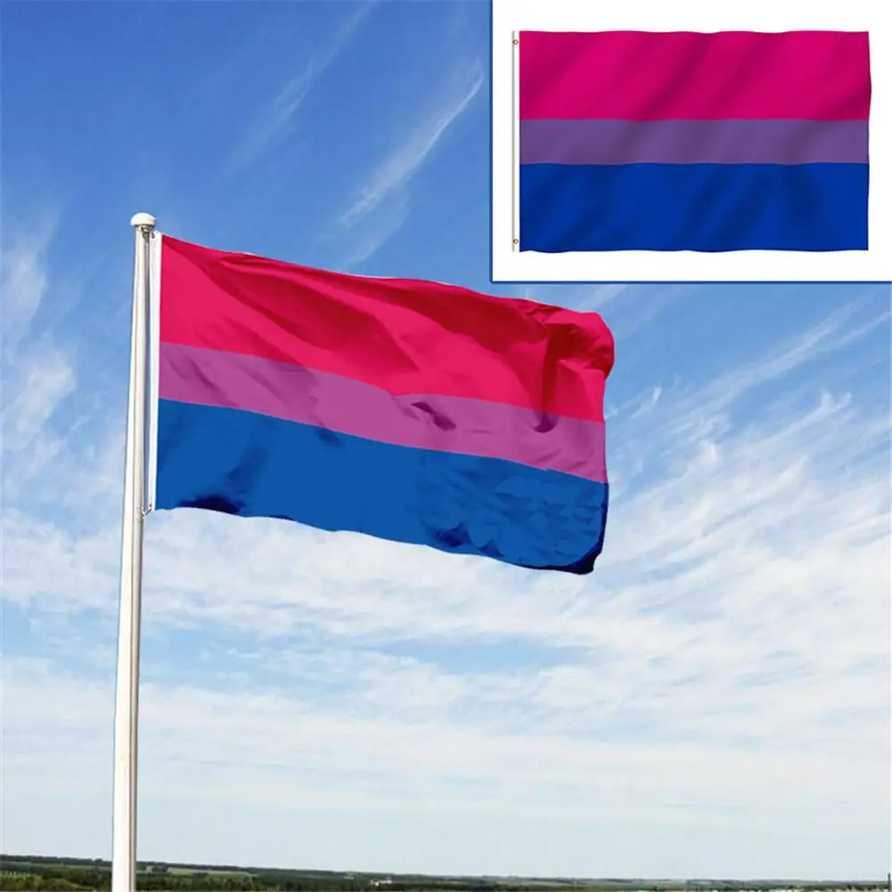 

Bisexual Pride Flag LGBT Pink Blue Rainbow Flag Home Decor Gay Friendly LGBT Flag Banners For Outdoor Indoor Decor 90*150cm