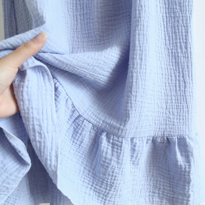 

2021 Summer Japanese Style Nightdress Ladies 100% Cotton Crepe Thin Vest Suspender Skirt Loose Soft Skirt Sweet Cute Home Skirt