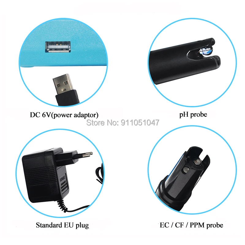 Многопараметрический тестер 5 в 1 PH EC CF TDS(PPM) измеритель температуры сменный зонд