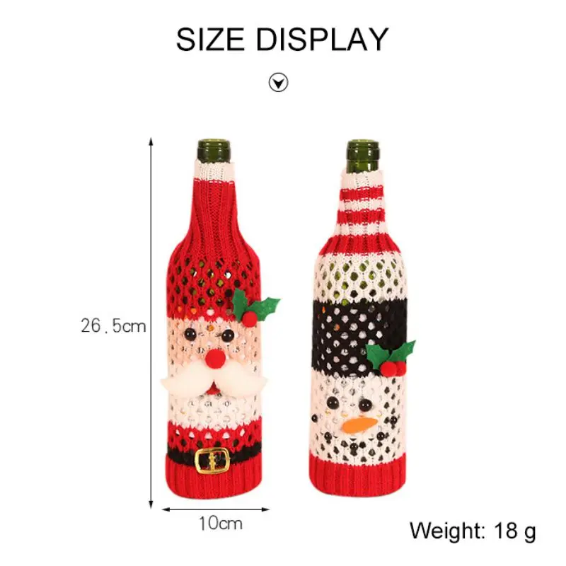 Рождество Санта Клаус Снеговик шаблон Чехлы для бутилок вина фестиваль