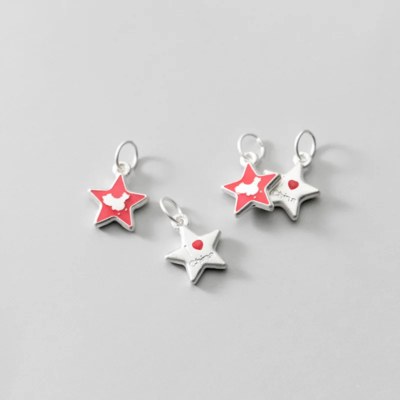 MEETSOFT модные подвески из серебра 925 пробы с красными китайскими элементами