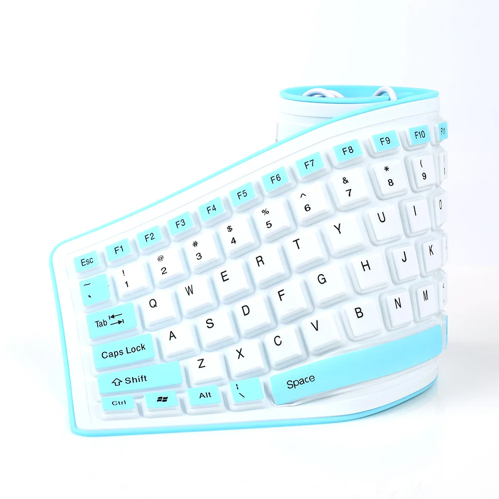 Складная силиконовая клавиатура USB Проводная Гибкая мягкая Водонепроницаемая
