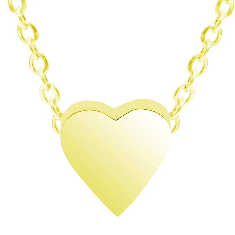 

Stainless Steel Glossy Heart Charm Necklace For Women Men Love Simplicity Personality Necklace Chain Around The Neck Choker Gift
