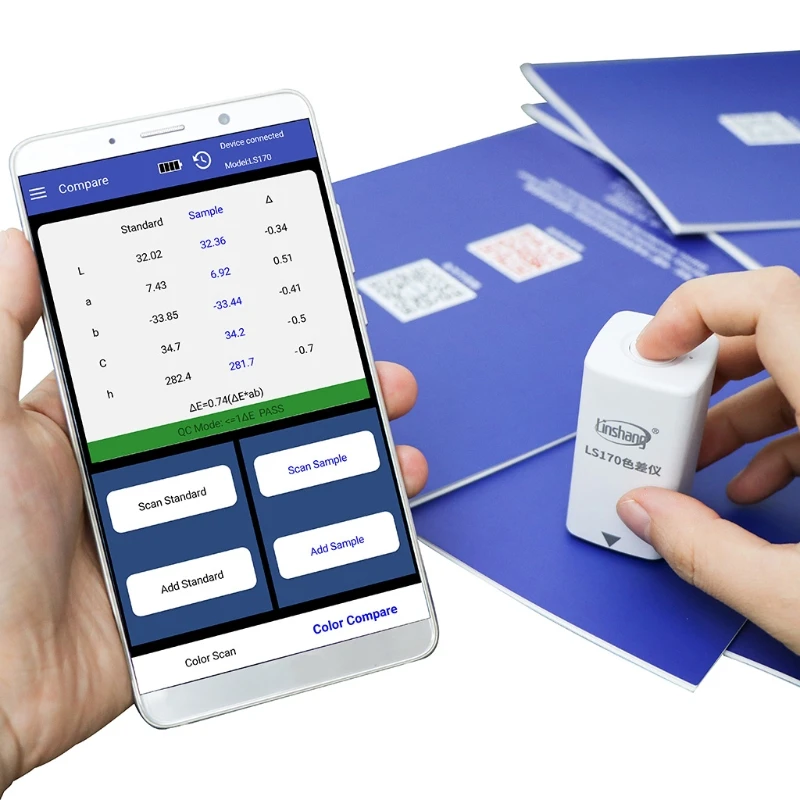 

LS170 APP Portable Colorimeter Color analyzer Digital Precise LAB Color Difference Meter Tester 8mm KX4B