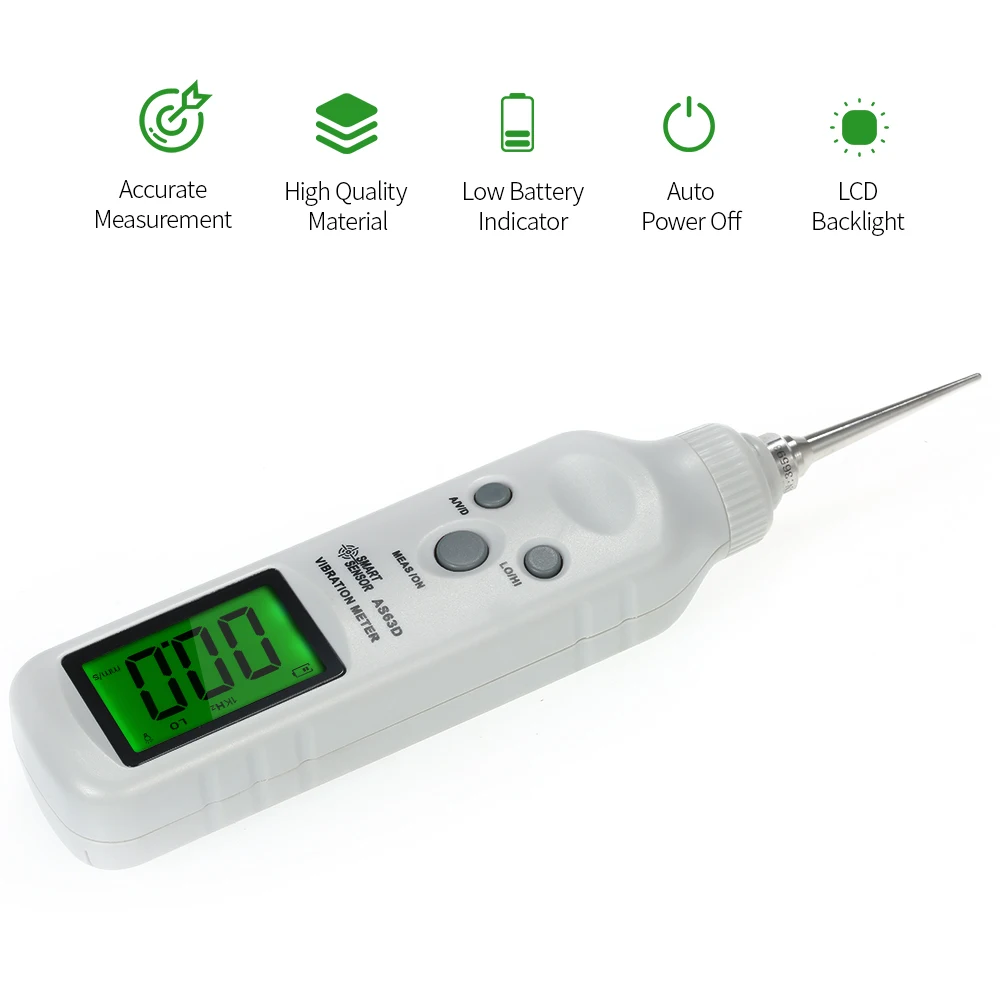 

SMART SENSOR AS63D Vibration Meter Vibration Measurer Vibrometer Meter Digital Vibration Meter Vibration Measurer Tester Gauge