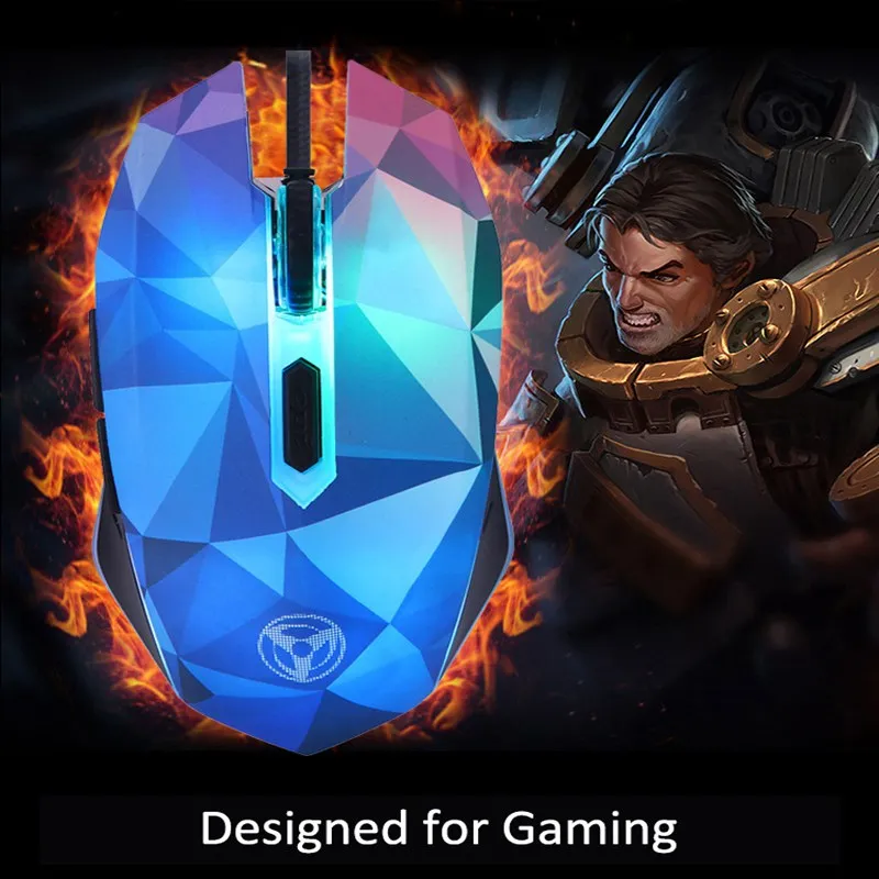 VicTsing Алмазная цветная игровая мышь 3200 dpi 7 круглый светодиодный светильник проводная мышь игровая оптическая компьютерная мышь
