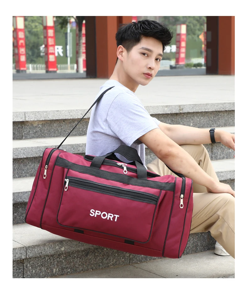 Waterproof Men Sport Travel Bag Women GYM Bags New Red Yoga Fitness Bag Unisex Handbag Large Capacity Nylon Duffle Bag XA165K
