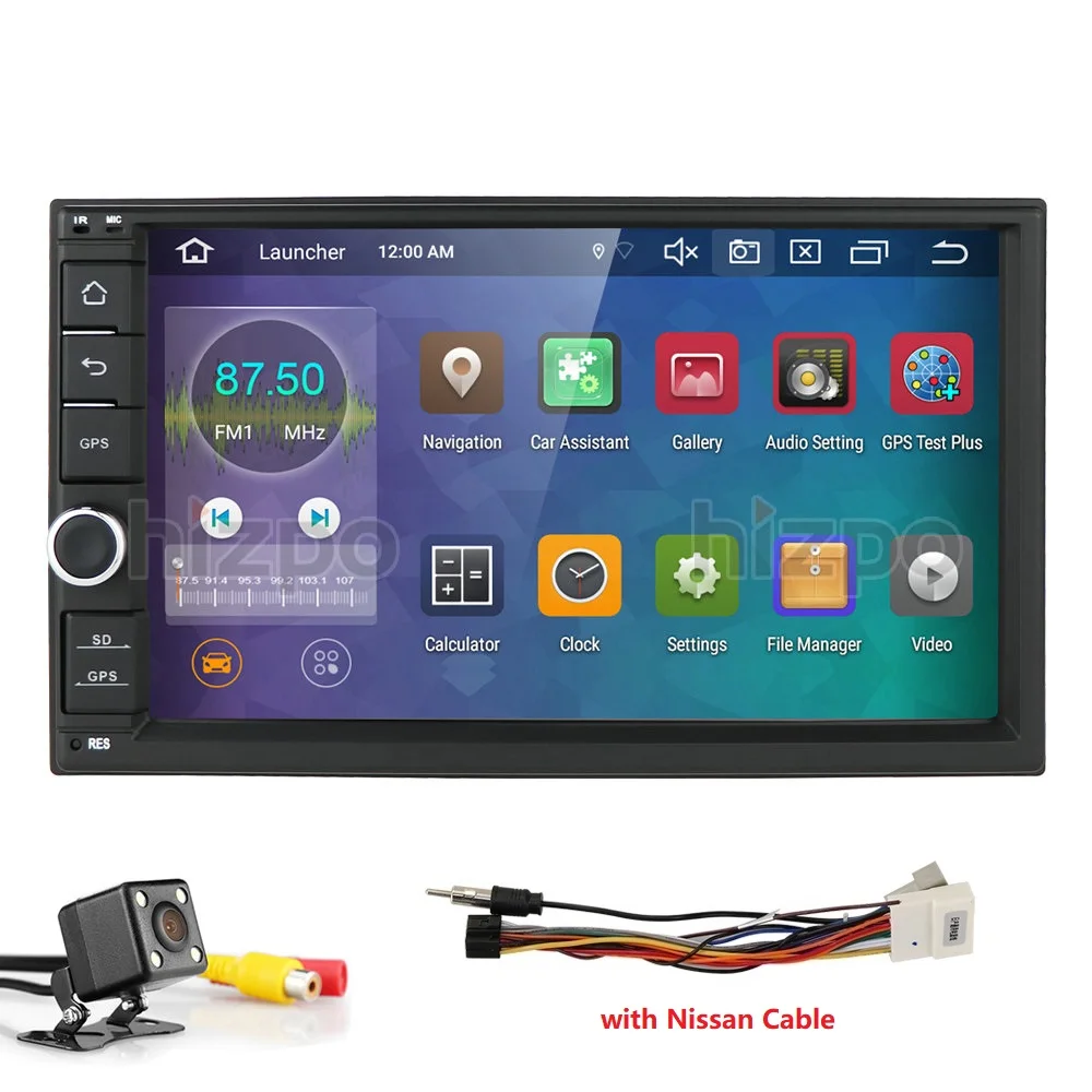 with Nissan Camera4 2 Din " Восьмиядерный Универсальный Android 9,0 4 Гб+ 64 Гб Автомагнитола Стерео gps навигация WiFi 1024*600 сенсорный экран 2din автомобильный ПК DAB+ SWC - Цвет: with Nissan Camera4
