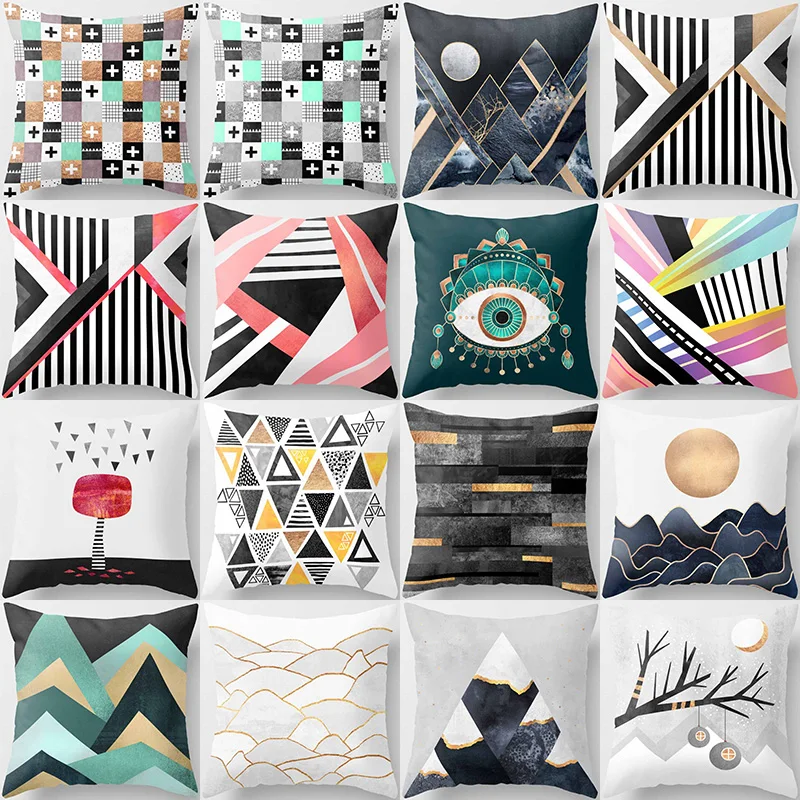 

Abstract Geometry Beautiful Pattern Short Plush High Quality Square Thick Pillow Case Covers