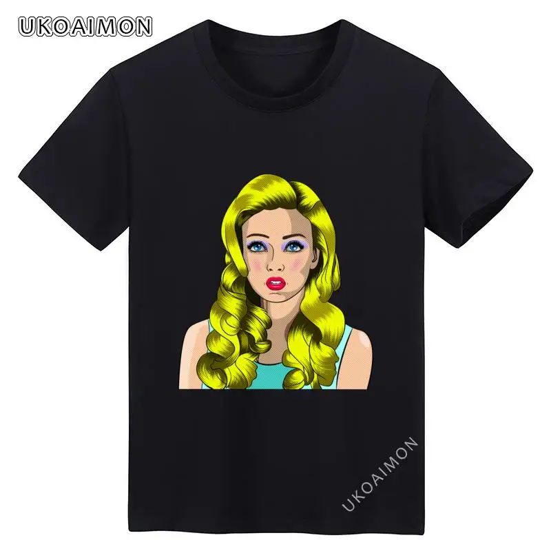 

Новое поступление, удобные Уникальные футболки с изображением девушки поп-арт Goldilocks, футболка с круглым вырезом и принтом, забавные Осенние...