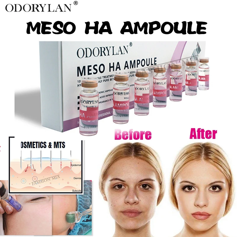 

Newest 5ml Pure Micro Molecular Cross-linked Hyaluronic Acid Ampoule Meso Collagen HA Serum For BB Cream Machine Acne Anti-Aging