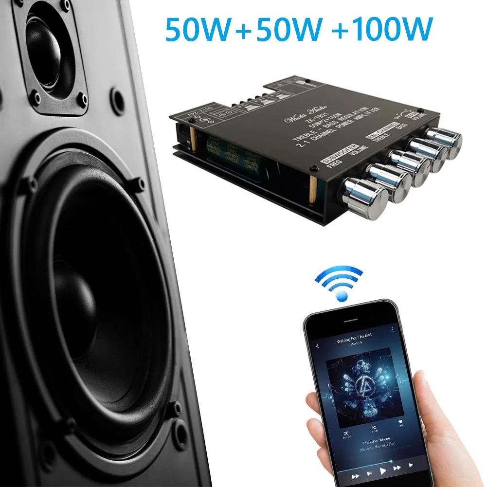 Цифровой усилитель мощности TB21/MT21 2 1 каналов Hi-Fi Bluetooth 5 0 AUX аудио стерео |
