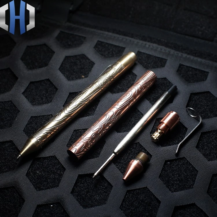 Тактическая Ручка Nottingham с резьбой по топографии из титанового сплава медь латунь