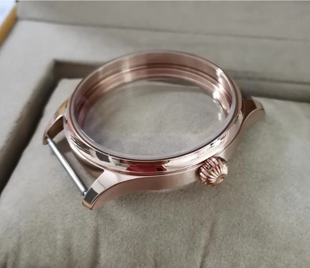 Корпус для часов из нержавеющей стали 316L 44 мм гальванизированный корпус розового
