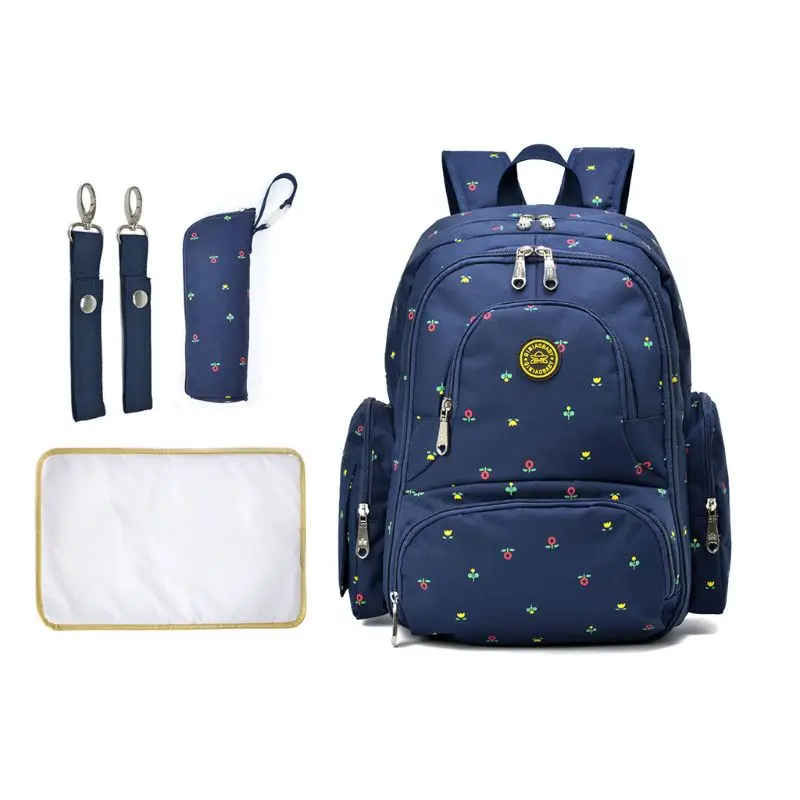 

Органайзер для подгузников, для ухода за ребенком, большой емкости, дорожный рюкзак с термосумкой, пеленальная подкладка, ремни для коляски