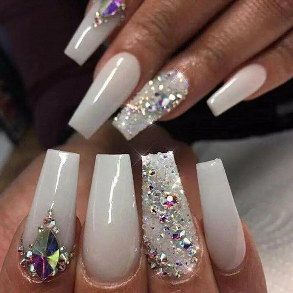 Набор для декора ногтей набор из 12 страз 3D Алмазные камни AB с блестками и стразами