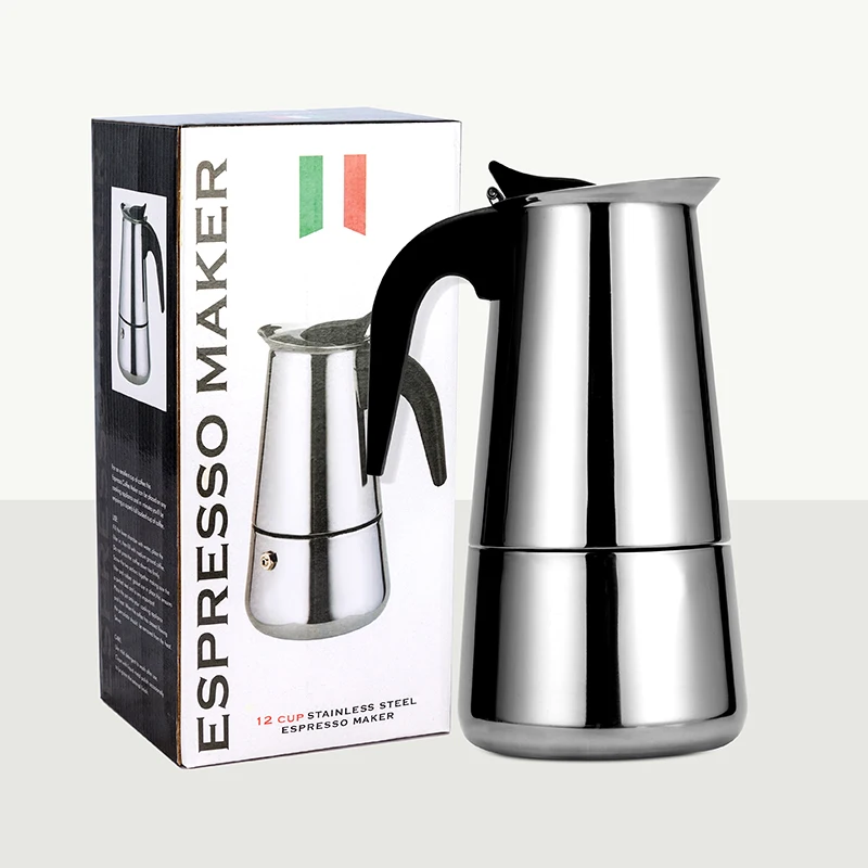 Лучшие Кофеварки Moka Pot из нержавеющей стали портативные электрические кофейники 100 мл/200 мл/300 мл/450 мл/600 мл/мл