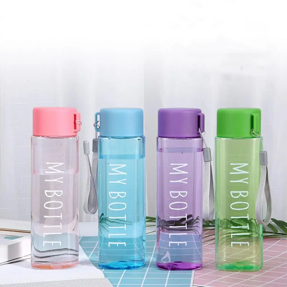 

500ml Sports Bottle Large Capacity Fall Resistant Portable Square Water Mug with Handle for Camping