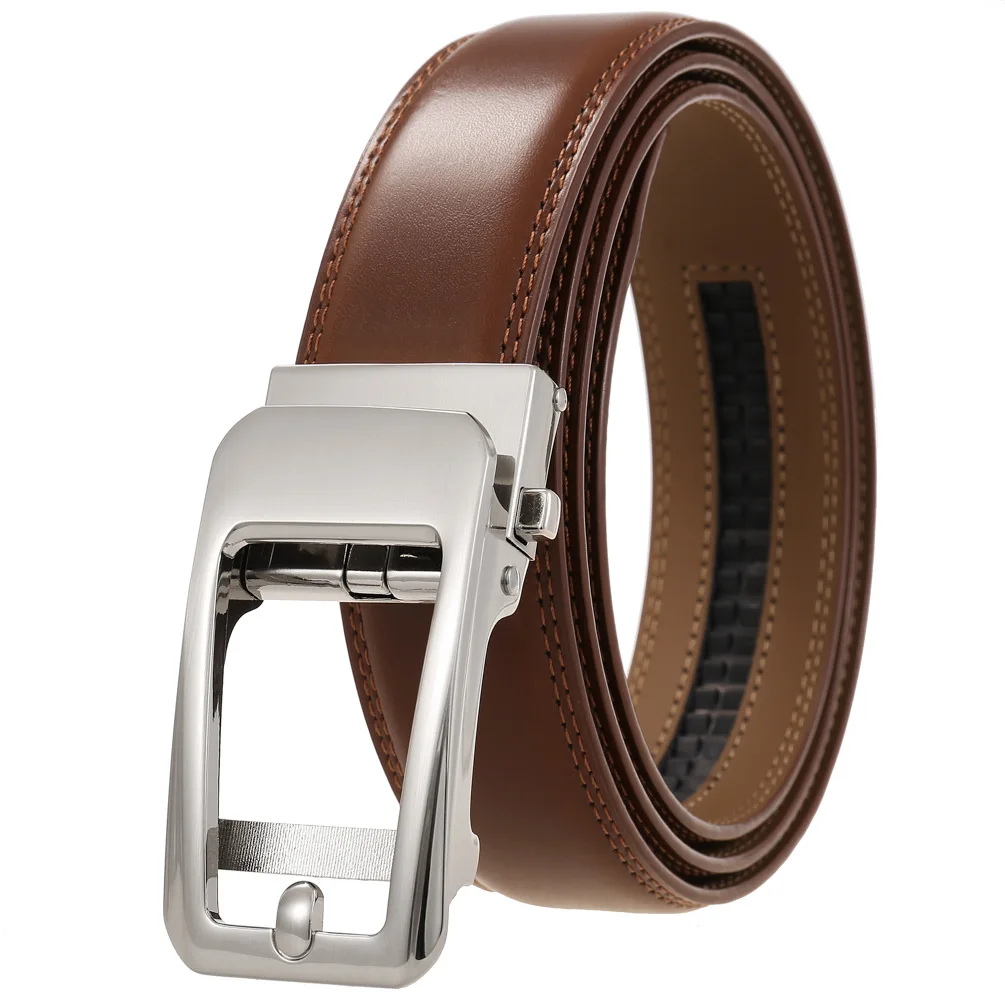 Hongmioo Adjustable Men Cow Leather Belts Classic Luxury Business Design Automatic Alloy Buckle HM2021036