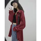 Рубашка женская Вельветовая с карманами, с длинным рукавом, размера плюс