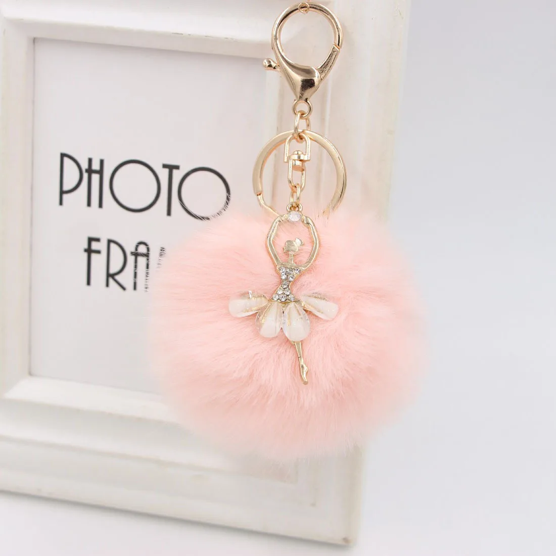 С украшением в виде кристаллов для балета Танцы брелок девочек помпоном Ангел и