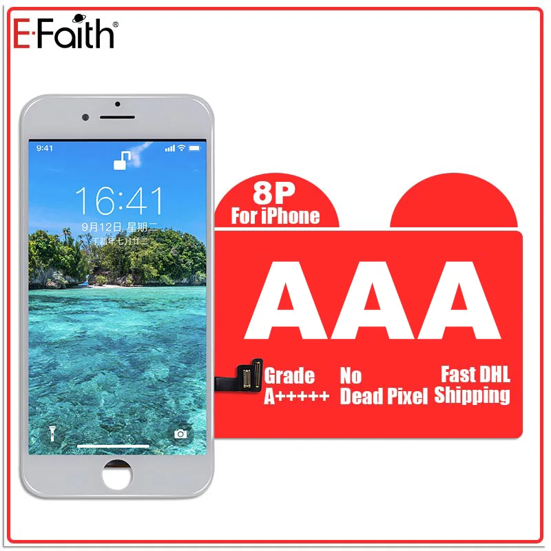 8P White AAA Фабрика EFaith 20 шт./лот 5,5 дюймов ЖК-дисплей для iPhone 6SP 7P 8P Plus ЖК-дисплей 3D сенсорный экран дигитайзер замена DHL - Цвет: 8P White AAA