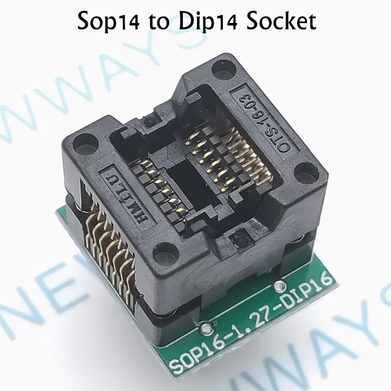 Sop14 менять на dip14 ots-14-1.27mm cnv-sop-ndip16-14p программист адаптер