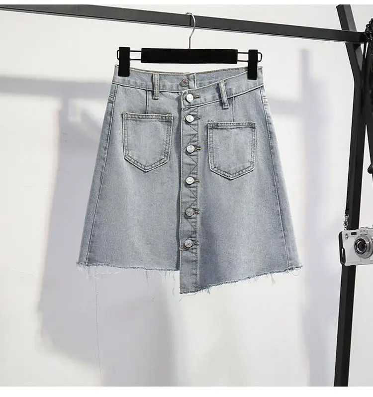 

ICHOIX Korean Style Outfits Long T-shirt Tops and Skirt Set Denim Skirt Women 2 Piece Set Summer clothes cool girl Suit 2pcs