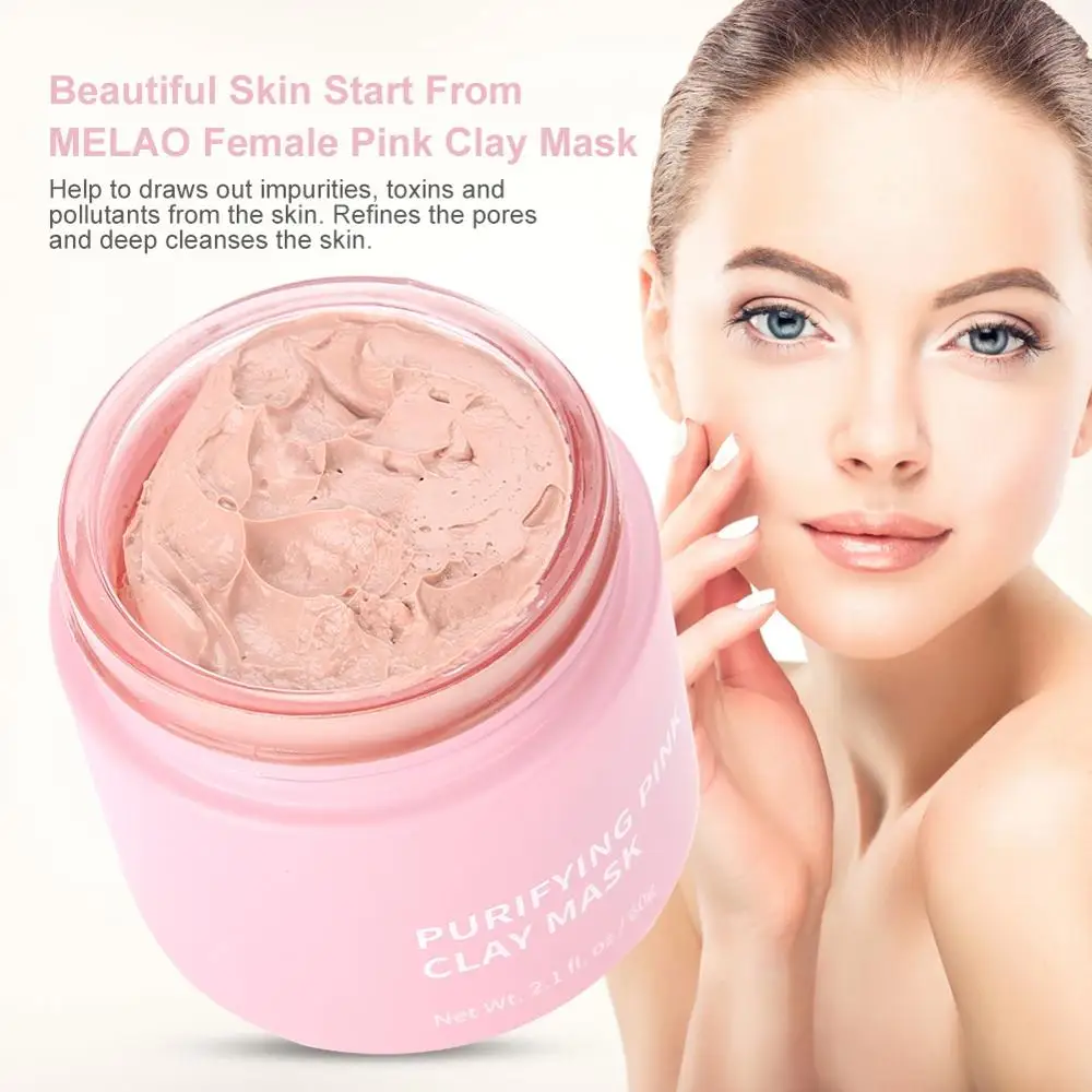 Маска из розовой глины для мытья лица грязевая маска питательные отбеливающие