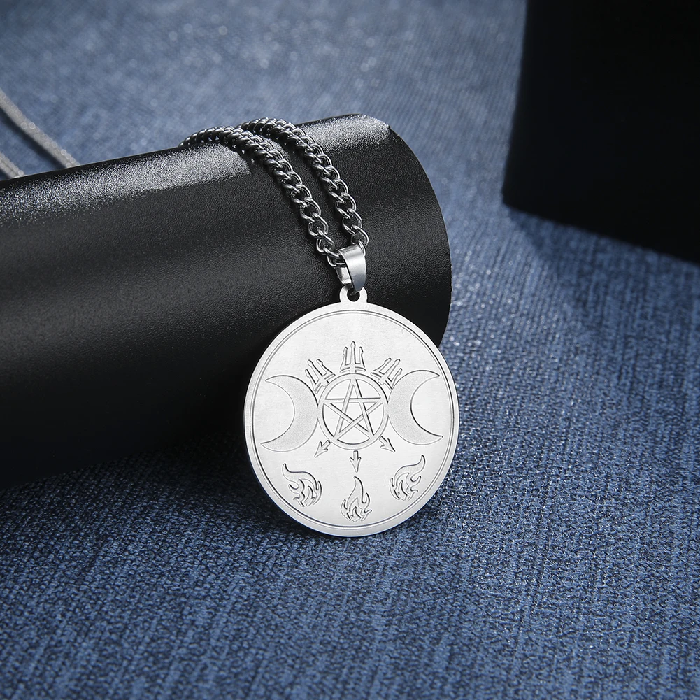 LIKGREAT Hecate wheel Strophalos Hekate Witchcraft Power Moon Star кулон богини ожерелье из нержавеющей стали
