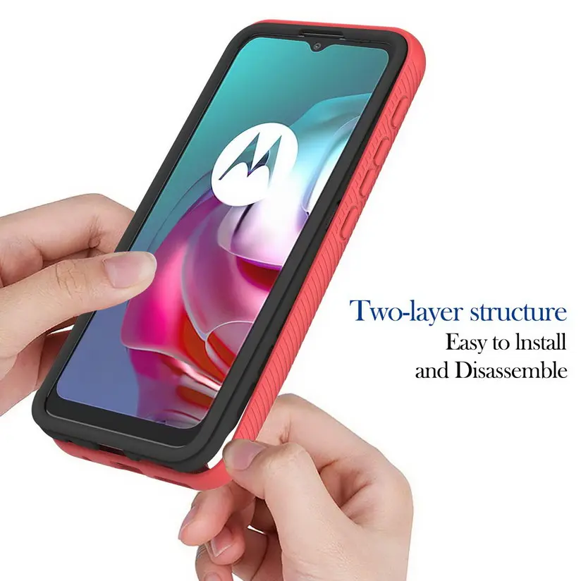 double protection case for moto g30 g10 g100 mate s g play power 2021 one 5g ace g9 e7 power case hybrid hard phone cover fundas free global shipping