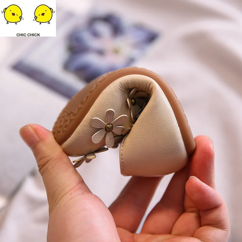 Детская кожаная обувь принцессы для девочек мягкая подошва маленьких 1 2 лет