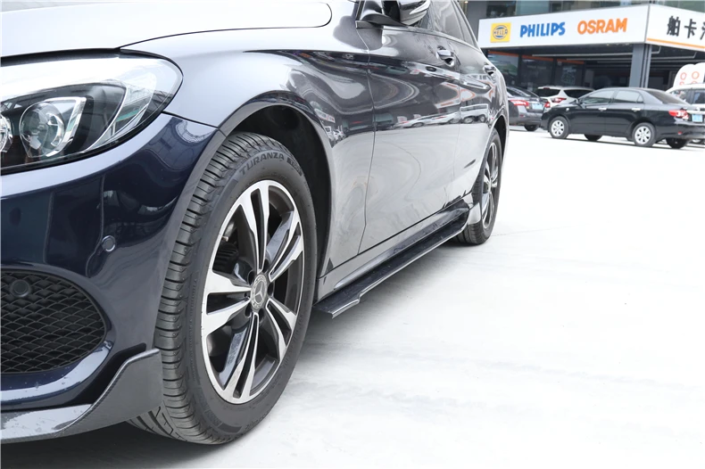 Спойлер для боковой юбки из углеродного волокна Mercedes Benz C Class W205 C180 C200 C260 C300 2015 2019
