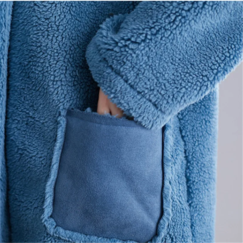 

Faux Lambswool Fur Coat Women Winter Fashion Fur Coat Thick Warm Overcoat Loose Oversized Hooded Fur Jacket Female Plush Coats