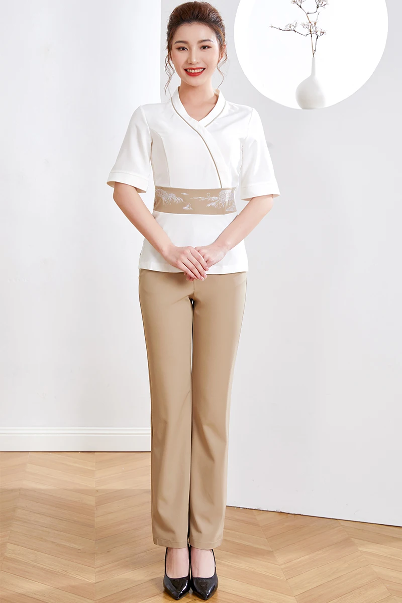 Новая летняя рабочая одежда Женский оздоровительный центр сауна спа-костюм