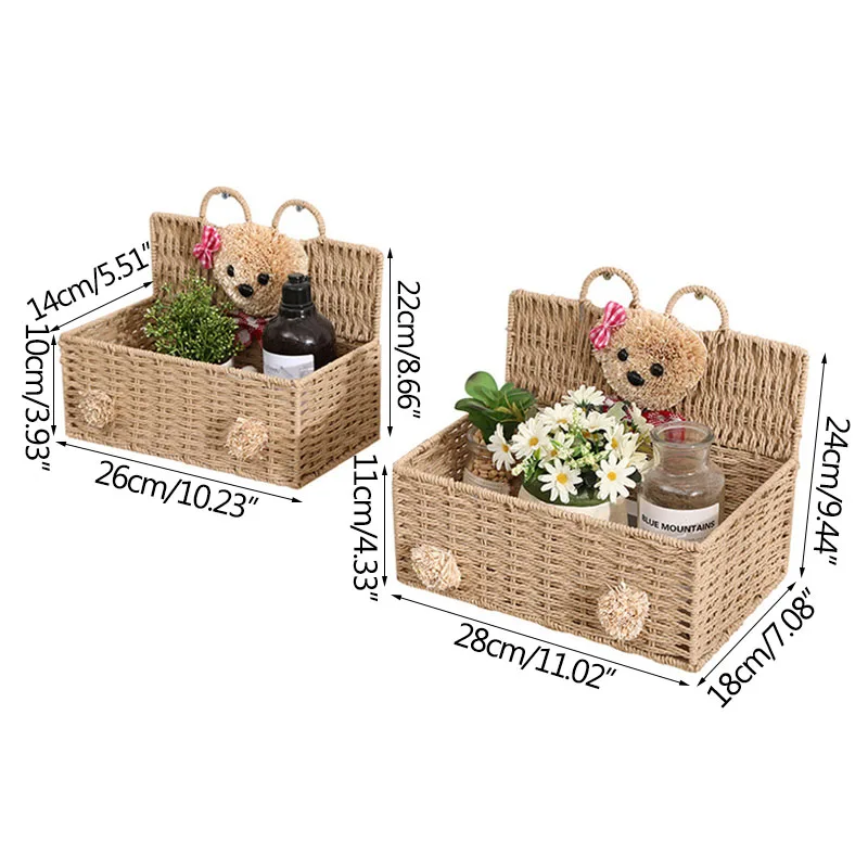 Органайзеры из соломы и искусственных элементов настенная полка искусственного