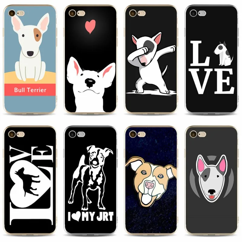 Чехол для телефона из мягкого силикона и ТПУ с изображением щенков Бультерьера
