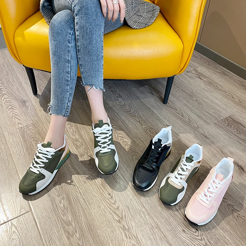 

DLEK Breathable Women's Sneakers Platform Chunky Ladies Fashion Casual Sport Shoes Vulcanize Shoes Size 43 Women Mesh Shoes